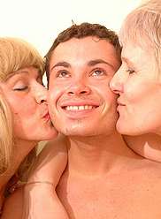 Mature bitches in dick hardening incest action threesome
